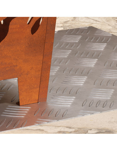 Gradini per Scale Quadrato 2 pcs Argento 50 x 50 cm Alluminio