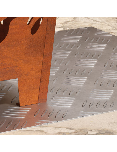 Gradini per Scale Quadrato 2 pcs Argento 50 x 50 cm Alluminio