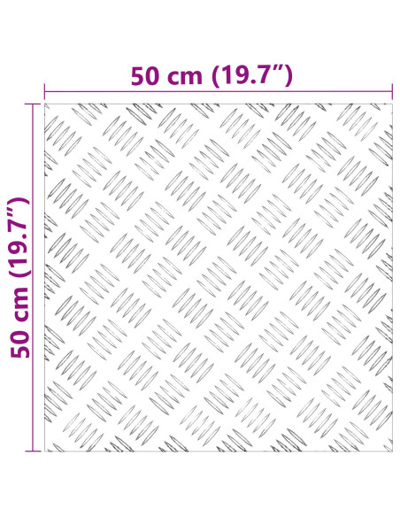 Piastre Antiscivolo in Alluminio a Scacchi 2 pz 50x50 cm