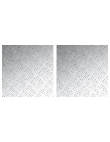 Gradini per Scale Quadrato 2 pcs Argento 50 x 50 cm Alluminio