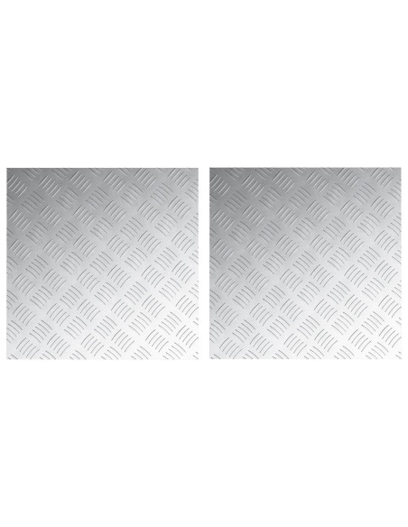 Gradini per Scale Quadrato 2 pcs Argento 50 x 50 cm Alluminio