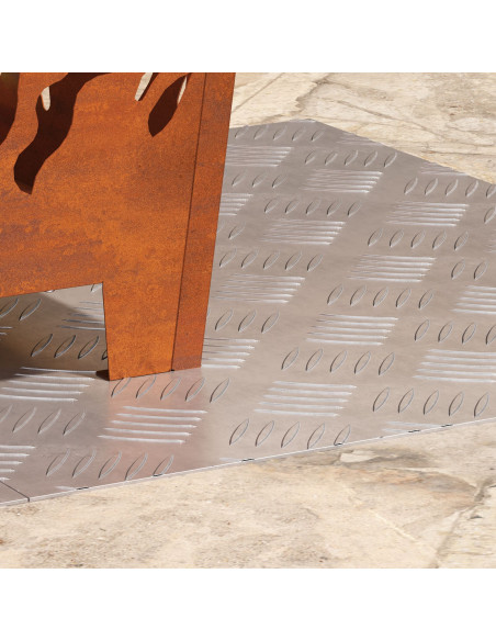 Lastre in Alluminio Antiscivolo a Rombo 2 pezzi 60x50 cm