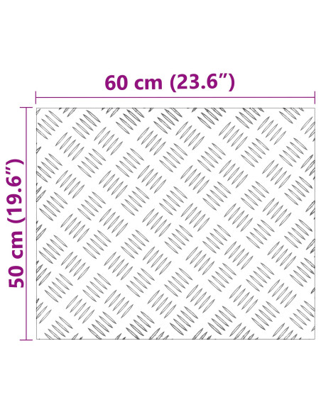 Lastre in Alluminio Antiscivolo a Rombo 2 pezzi 60x50 cm