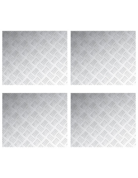 Pannelli in Alluminio a Motivo Vassoio 4 pz Antiscivolo 60x50 cm