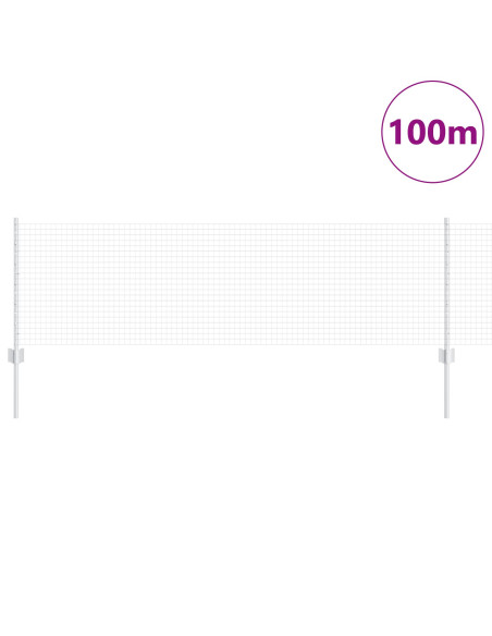 Recinzione in Rete Saldato  con 44 Posti U Argento 0.6x100 m Acciaio