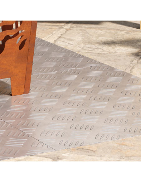 Pannelli in Alluminio a Motivo Vassoio 4 pz Antiscivolo 60x50 cm