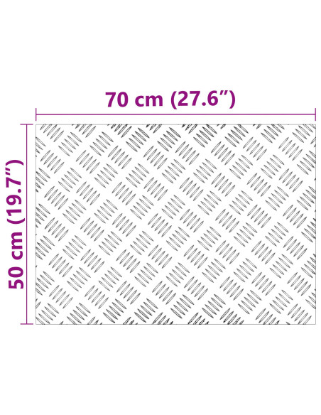 Pannelli in Alluminio a Scacchi 2 pz Antiscivolo 70x50 cm