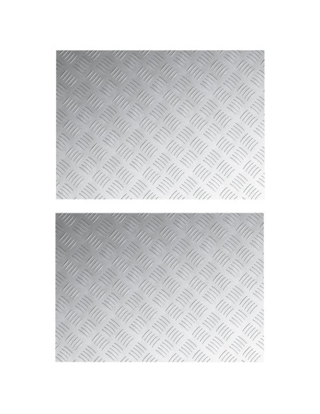 Pannelli in Alluminio a Scacchi 2 pz Antiscivolo 70x50 cm