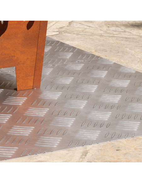 Piastre in Alluminio a Scacchi 2 pezzi Antiscivolo 80x50 cm