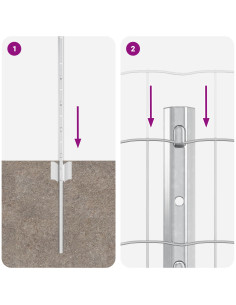 Recinzione con Posto Argento 0,4 x 25 m Acciaio 2