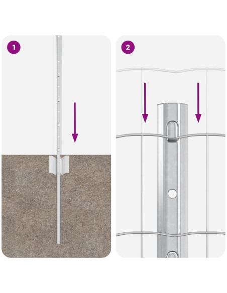 Recinzione con Posto Argento 0,4 x 25 m Acciaio