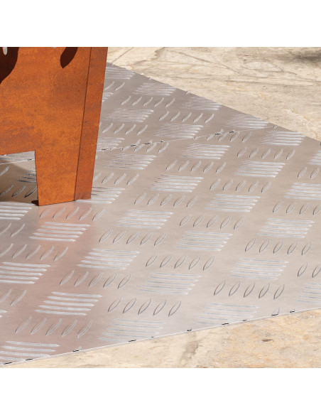Piani in Alluminio a Scacchi 2 pezzi Antiscivolo 90x50 cm