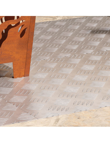 Gradini per Scale 4 pcs Argento 90 x 50 cm Alluminio