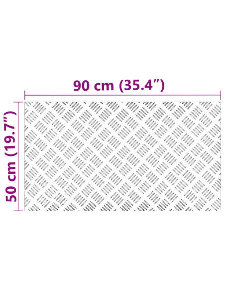 Gradini per Scale 4 pcs Argento 90 x 50 cm Alluminio