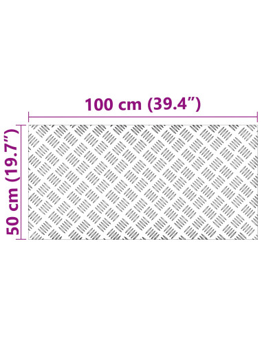 Gradini per Scale 4 pcs Argento 100 x 50 cm Alluminio