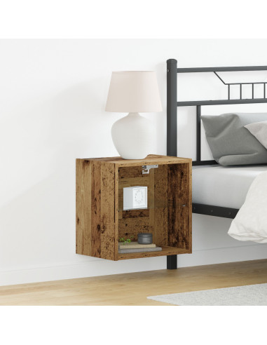 Mensola galleggiante con luce LED Marrone 40 x 28,5 x 40 cm