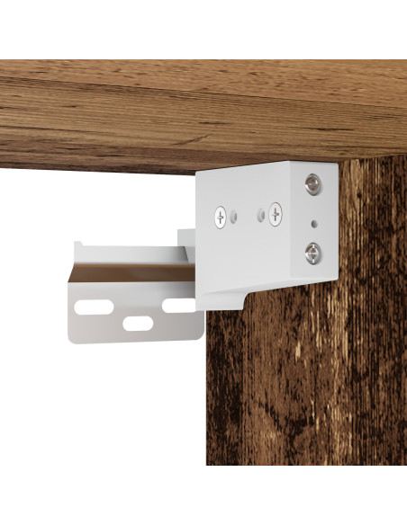 Mensola galleggiante con luce LED con lo scaffale 2 pcs Marrone