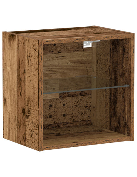 Mensola galleggiante con luce LED con lo scaffale 2 pcs Marrone