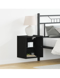 Mensola galleggiante con luce LED 2 pcs Nero 40 x 28,5 x 40 cm