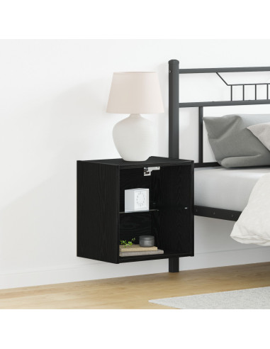 Mensola galleggiante con luce LED 2 pcs Nero 40 x 28,5 x 40 cm