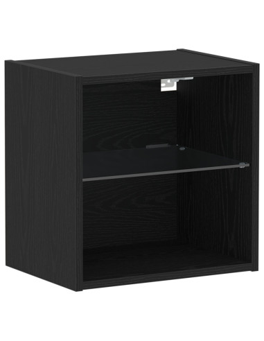 Mensola galleggiante con luce LED 2 pcs Nero 40 x 28,5 x 40 cm