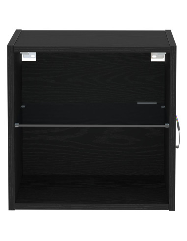 Mensola galleggiante con luce LED 2 pcs Nero 40 x 28,5 x 40 cm