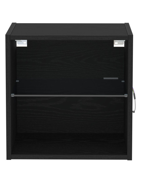 Mensola galleggiante con luce LED 2 pcs Nero 40 x 28,5 x 40 cm