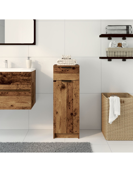 Mobile da bagni in legno antico 32x34x90 cm in legno ingegnerizzato