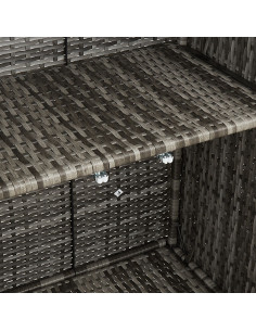 Armadio con lo scaffale Grigio 100 x 36 x 102 cm Rattan