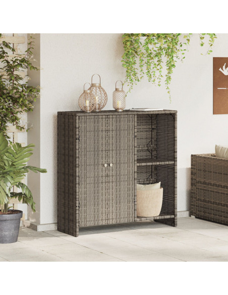 Armadio con lo scaffale Grigio 100 x 36 x 102 cm Rattan