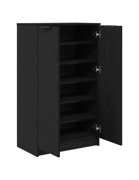 Mobile per scarpe  Nero Rovere 59x35x100 cm in legno ingegnerizzato