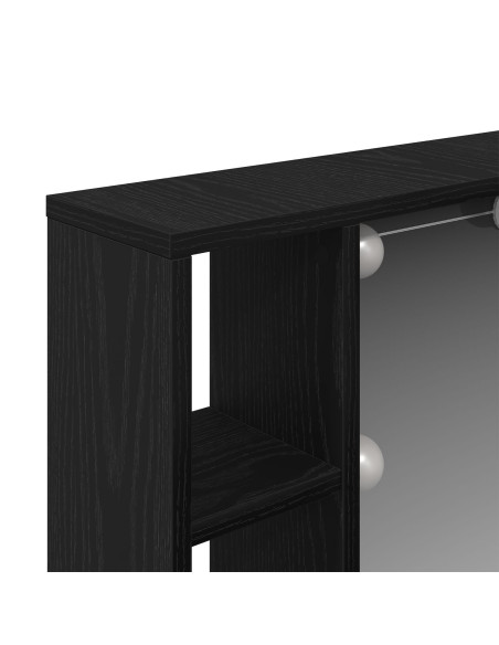 Mobile da specchio LED  - Rovere nero - 76x15x55 cm - Realizzato in legno ingegnerizzato