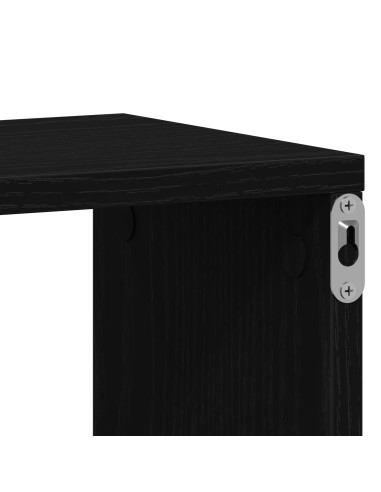 Scaffale da parete Rovere Nero 85 x 16 x 52,5 cm