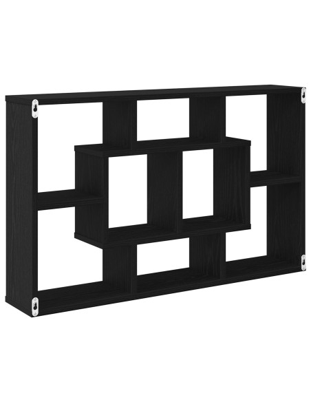 Scaffale da parete Rovere Nero 85 x 16 x 52,5 cm
