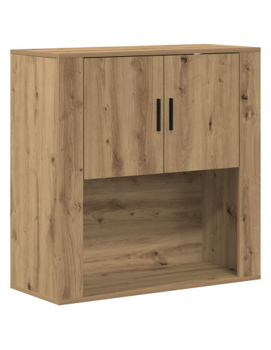 Armadietto a muro con porta rovere artigianale 80 x 33 x 80 cm