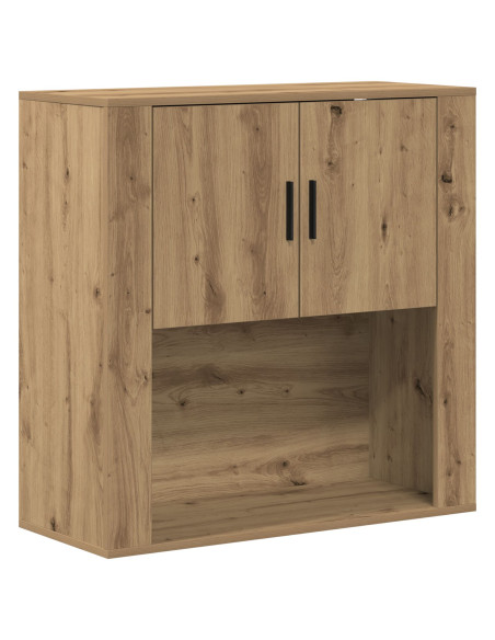 Armadietto a muro con porta rovere artigianale 80 x 33 x 80 cm