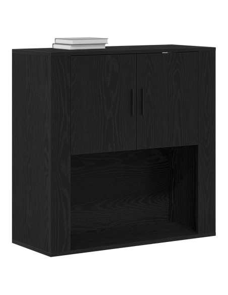 Armadio a muro  Nero Rovere 80x33x80 cm Legno ingegnerizzato