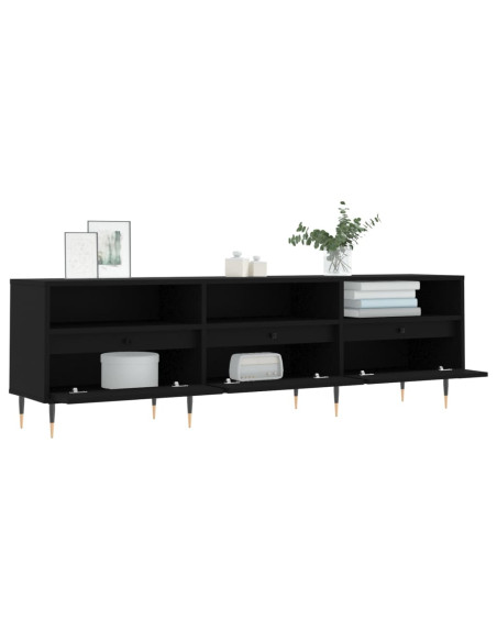 Mobile Porta TV Nero 150x30x44,5 cm in Legno Multistrato