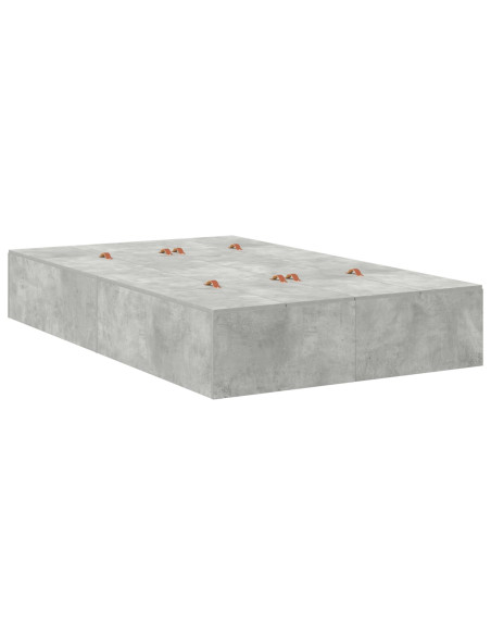 Struttura Letto con Contenitore Grigio Cemento 120x190 cm