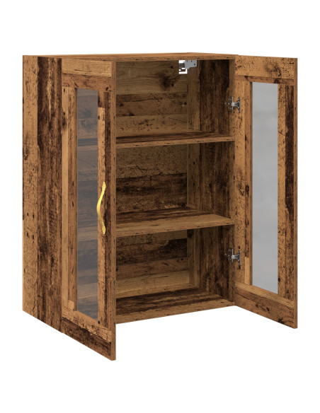Armadio a muro con porte in vetro in legno vecchio 69,5x34x90 cm