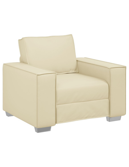 Poltrona  Crema 59 cm in Pelle Sintetica