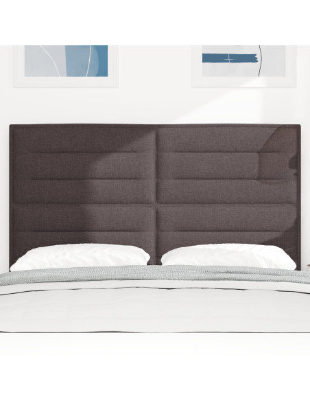 Testiera  Design Lines Marrone Scuro 140 cm Tessuto