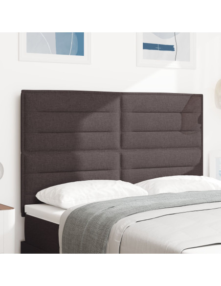 Testiera  Design Lines Marrone Scuro 140 cm Tessuto
