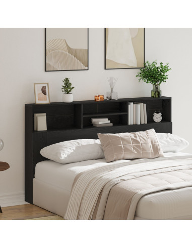 Testata del letto con testiera Rovere Nero 180 x 19 x 103,5 cm