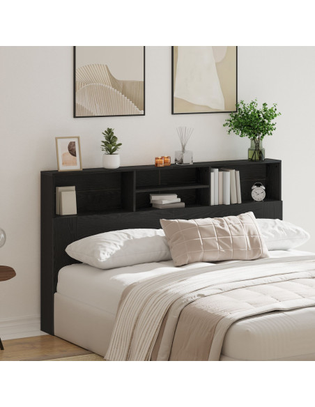 Testata del letto con testiera Rovere Nero 180 x 19 x 103,5 cm
