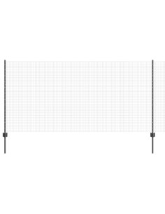 Recinzione con Posto Grigio 1,2 x 10 m Acciaio e PVC 2