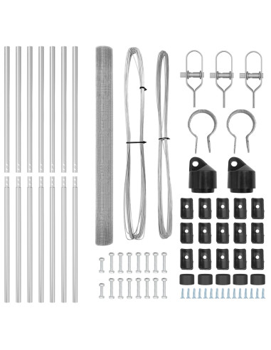 Palo della recinzione Argento 10 x 1,6 m (rete 16 x 16 mm)