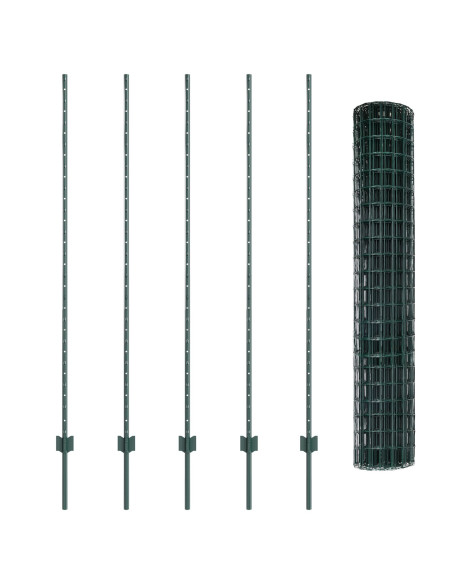 Recinzione Euro  con 5 Post U Verde 1.6x10 m in Acciaio