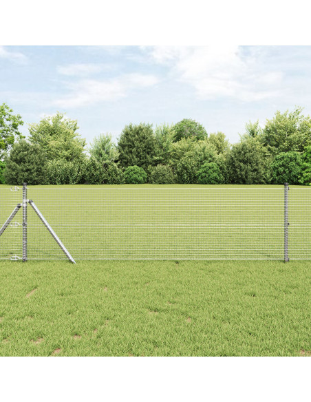 Palo della recinzione Argento 25 x 0,5 m (maglia 19 x 19 mm)