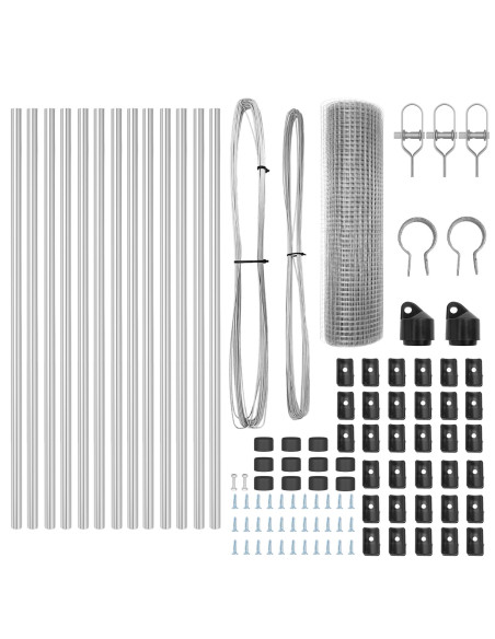 Palo della recinzione Argento 25 x 0,5 m (maglia 19 x 19 mm)